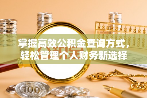 宝安掌握高效公积金查询方式，轻松管理个人财务新选择