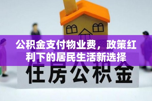 宝安公积金支付物业费，政策红利下的居民生活新选择