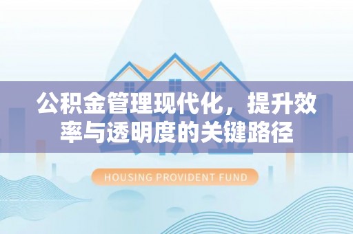 宝安公积金管理现代化，提升效率与透明度的关键路径